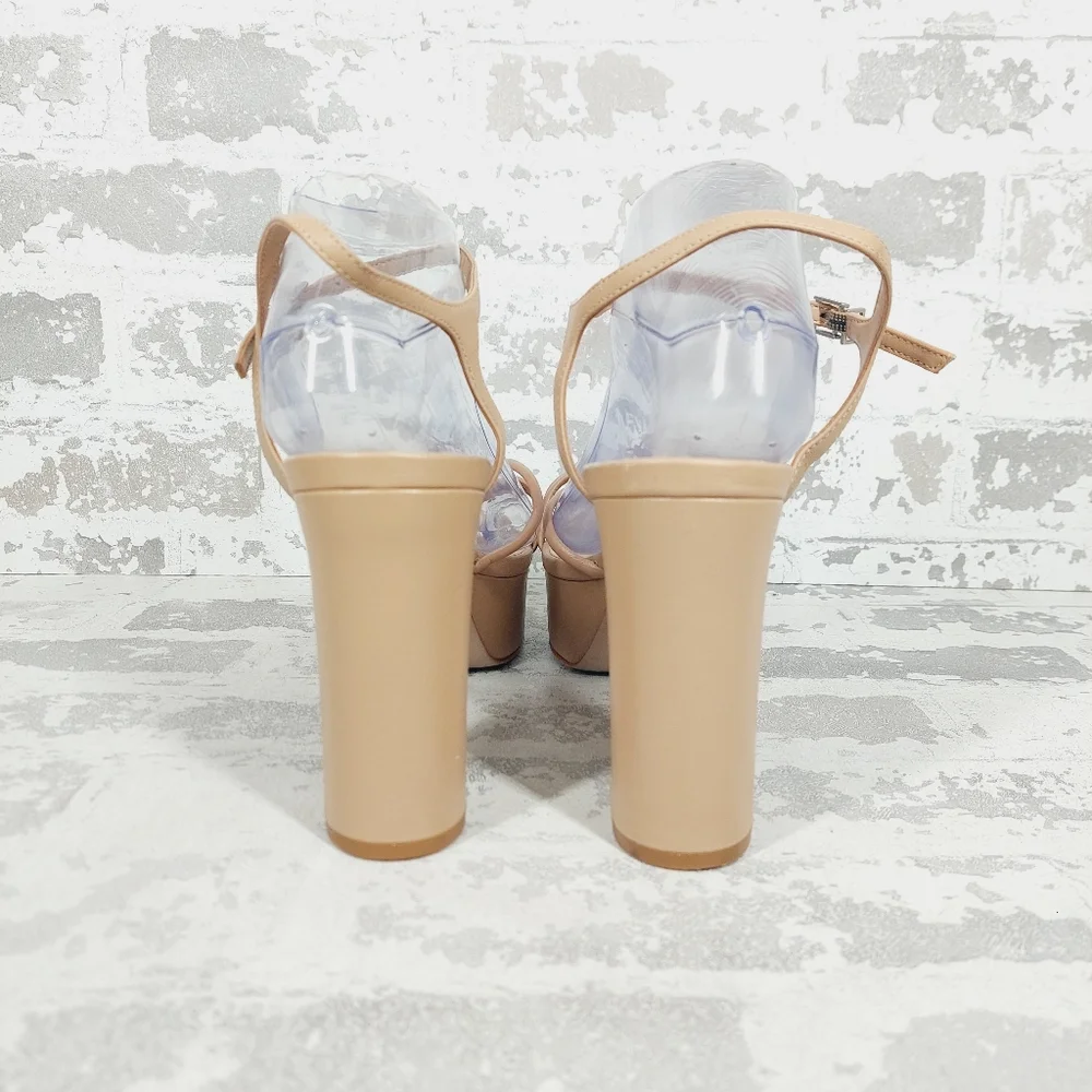 Women’s Chunky Platform Sandals in Nude